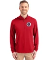 New England Revolution Cutter & Buck Virtue Eco Pique Recycled Quarter Zip Mens Big & Tall Pullover Red Front Thumbnail Image