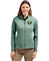 Portland Timbers Cutter & Buck Adapt Eco Knit Heather Recycled Womens Full Zip Hunter Heather Front Thumbnail Image