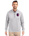 St. Louis City SC Cutter & Buck Adapt Eco Knit Heather Mens Quarter Zip Pullover Polished Heather Front Thumbnail Image