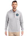 Charlotte FC Cutter & Buck Adapt Eco Knit Heather Mens Quarter Zip Pullover Polished Heather Front Thumbnail Image