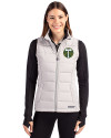 Portland Timbers Cutter & Buck Evoke Hybrid Softshell Recycled Womens Full Zip Vest CONCRETE Front Thumbnail Image