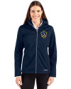 LA Galaxy Cutter & Buck Evoke Softshell Recycled Full Zip Womens Jacket Navy Blue Front Thumbnail Image