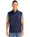 St. Louis City SC Cutter & Buck Charter Eco Full-Zip Mens Big & Tall Vest Navy Blue Front Thumbnail Image