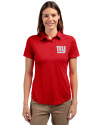 New York Giants Cutter & Buck Prospect Eco Textured Stretch Recycled Womens Short Sleeve Polo Red Front Thumbnail Image