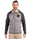 Houston Dynamo FC Cutter & Buck Mainsail Full Zip Hooded Mens Jacket Polished Heather/Charcoal Heather Front Thumbnail Image