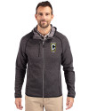Columbus Crew Cutter & Buck Mainsail Full Zip Hooded Mens Jacket Charcoal Heather Front Thumbnail Image