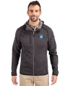 Charlotte FC Cutter & Buck Mainsail Full Zip Hooded Mens Jacket Charcoal Heather Front Thumbnail Image