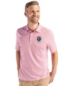 New England Revolution Cutter & Buck Pike Eco Symmetry Print Stretch Recycled Mens Polo White/Red Front Thumbnail Image