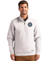 New York City FC Cutter & Buck Roam Epic Versatility Recycled Quarter Zip Mens Pullover Solitare Front Thumbnail Image