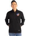 FC Cincinnati Cutter & Buck Roam Epic Versatility Recycled Quarter Zip Mens Pullover Black Front Thumbnail Image