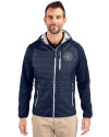 New York City FC Cutter & Buck Rainier Primaloft Mens Eco Full Zip Hybrid Jacket Dark Navy Front Thumbnail Image