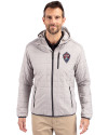Colorado Rapids Cutter & Buck Rainier Primaloft Eco Mens Full Zip Hooded Jacket Polished Medium Gray Front Thumbnail Image