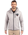 View image 4: D.C. United Cutter & Buck Rainier Recycled Insulated Puffer Mens Full Zip Hooded Jacket Polished Medium Gray Front