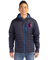St. Louis City SC Cutter & Buck Rainier Primaloft Eco Mens Full Zip Hooded Jacket Dark Navy Front Thumbnail Image