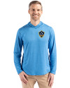 LA Galaxy Cutter & Buck Coastline Epic Comfort Recycled Mens Hooded Shirt Digital Front Thumbnail Image
