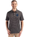 San Jose Earthquakes Cutter & Buck Forge Epic Confidence Fine Line Stripe Stretch Recycled Mens Polo Black/White Front Thumbnail Image