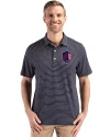 St. Louis City SC Cutter & Buck Forge Epic Confidence Fine Line Stripe Stretch Recycled Mens Polo Navy Blue/White Front Thumbnail Image