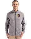 Real Salt Lake Cutter & Buck Peshastin Fleece Recycled Mens Full Zip Jacket Elemental Grey Heather Front Thumbnail Image