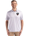 View image 4: D.C. United Cutter & Buck Pike Recycled Diamond Dot Print Mens Big & Tall Polo Polished Medium Gray Front