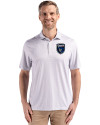 San Jose Earthquakes Cutter & Buck Pike Eco Diamond Dot Print Recycled Mens Big & Tall Polo Polished Medium Gray Front Thumbnail Image