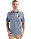 New England Revolution Cutter & Buck Pike Eco Flora Print Recycled Mens Polo Navy Blue Front Thumbnail Image