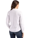 San Jose Earthquakes Cutter & Buck Advantage Tri-Blend Eco Soft Pique Long Sleeve Knitted Womens Button Up White Back Thumbnail Image