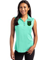 Austin FC - Cutter & Buck Forge Eco Stretch Recycled Womens Sleeveless Polo Fresh Mint Heather Front Thumbnail Image