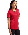 Ohio State Buckeyes 2024 CFP National Champions Cutter & Buck Forge Eco Stretch Recycled Womens Short Sleeve Polo Cardinal Red Side Thumbnail Image