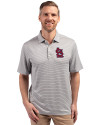 St. Louis Cardinals- Cutter & Buck Forge Eco Double Stripe Stretch Recycled Mens Big &Tall Polo Polished/White Front Thumbnail Image