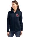 St. Louis Cardinals- Cutter & Buck Roam Epic Versatility Full Zip Recycled Womens Jacket Navy Blue Front Thumbnail Image