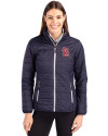 St. Louis Cardinals Cutter & Buck Rainier PrimaLoft®  Womens Eco Insulated Full Zip Puffer Jacket Dark Navy/Silver Front Thumbnail Image