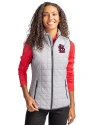 View image 13: St. Louis Cardinals Cutter & Buck Rainier Recycled Insulated Puffer Womens Full Zip Vest Polished Medium Gray Front