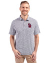 St. Louis Cardinals Cutter & Buck Virtue Eco Pique Botanical Print Recycled Mens Polo Navy Blue Front Thumbnail Image