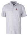 View image 3: St. Louis Cardinals Cutter & Buck Pike Constellation Print Stretch Mens Polo Polished Medium Gray Mannequin