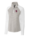 St. Louis Cardinals Cutter & Buck Forge Tonal Stripe Stretch Half Zip Womens Top White/Polished Mannequin Thumbnail Image