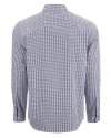 View image 6: Cutter & Buck Skyline Recycled Gingham Mens Big & Tall Long Sleeve Button Down  Dress Shirt Navy Blue/White Mannequin Back