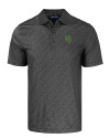 Oregon Ducks- Cutter & Buck Pike Eco Pebble Print Stretch Recycled Mens Polo Black Mannequin Thumbnail Image