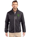 Oregon Ducks- Cutter & Buck Rainier PrimaLoft® Mens Eco Insulated Full Zip Puffer Jacket Black Front Thumbnail Image
