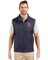 St. Louis Cardinals Cutter & Buck Stealth Hybrid Quilted Mens Big and Tall Windbreaker Vest Liberty Navy Front Thumbnail Image