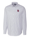 St. Louis Cardinals Cutter & Buck Stretch Oxford Stripe Mens Long Sleeve Dress Shirt Light Blue Mannequin Thumbnail Image