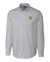 Oregon Ducks- Cutter & Buck Stretch Oxford Stripe Mens Long Sleeve Dress Shirt Charcoal Mannequin Thumbnail Image
