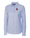 View image 6: St. Louis Cardinals Cutter & Buck Easy Care Stretch Oxford Womens Long Sleeve Button Down Shirt Light Blue Mannequin