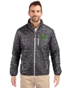 Oregon Ducks- Cutter & Buck Rainier PrimaLoft® Mens Eco Insulated Full Zip Printed Puffer Jacket Black Front Thumbnail Image