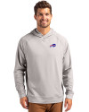 Buffalo Bills Cutter & Buck Adapt Recycled Soft Knit Stretch Mens Heathered Hooded Pullover Polished Heather Front Thumbnail Image