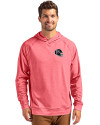 Atlanta Falcons NFL Helmet Cutter & Buck Adapt Knit Recycled Mens Heathered Hooded Pullover Cardinal Red Heather Front Thumbnail Image