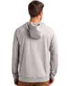 Baltimore Ravens Cutter & Buck Adapt Knit Recycled Mens Heathered Hooded Pullover Polished Heather Back Thumbnail Image