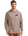 Buffalo Bills Monochromatic Cutter & Buck Adapt Recycled Soft Knit Stretch Mens Heathered Hooded Pullover Mushroom Heather Front Thumbnail Image