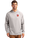 Tampa Bay Buccaneers Historic Cutter & Buck Adapt Recycled Soft Knit Stretch Mens Heathered Hooded Pullover Polished Heather Front Thumbnail Image