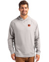 View image 4: Cincinnati Bengals Cutter & Buck Adapt Recycled Soft Knit Stretch Mens Heathered Hooded Pullover Polished Heather Front