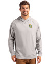 View image 7: Green Bay Packers Historic Cutter & Buck Adapt Recycled Soft Knit Stretch Mens Heathered Hooded Pullover Polished Heather Front